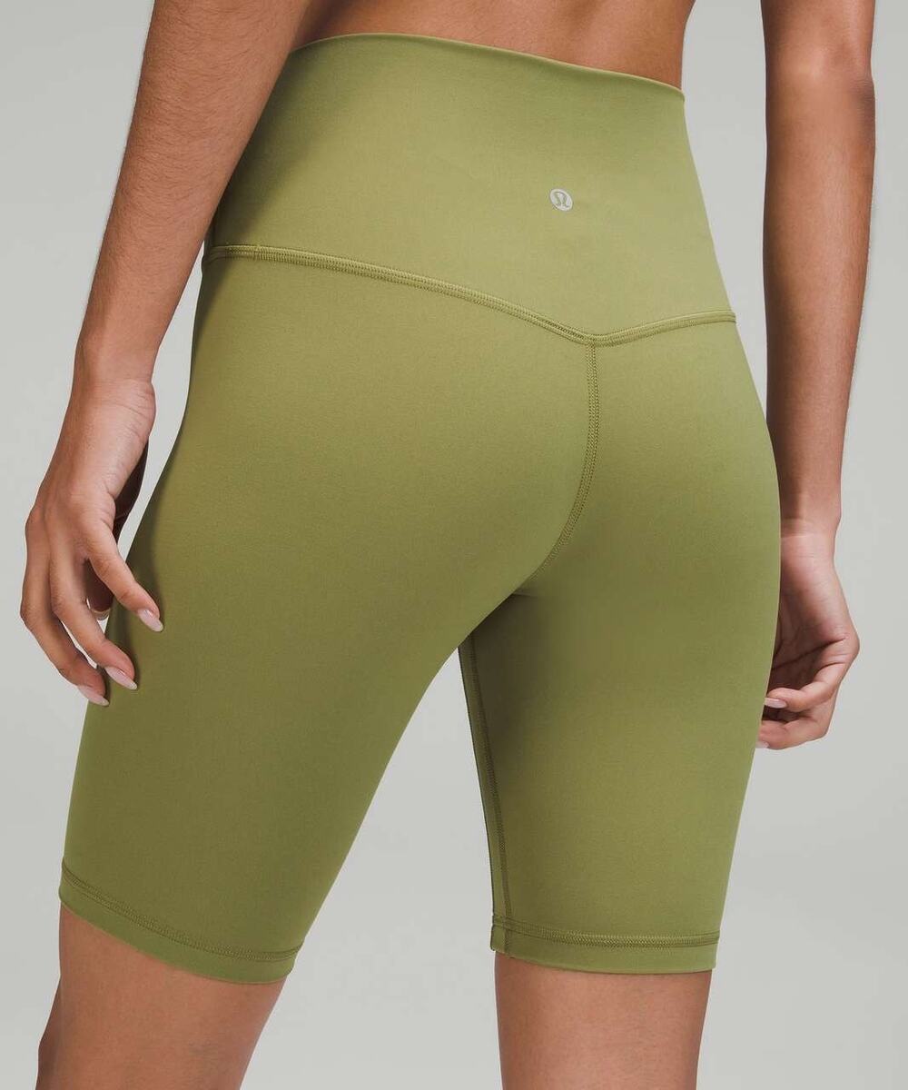 Lululemon Bronze Green High Rise 8" Align Bike Short Size 4 Nulu Athleisure